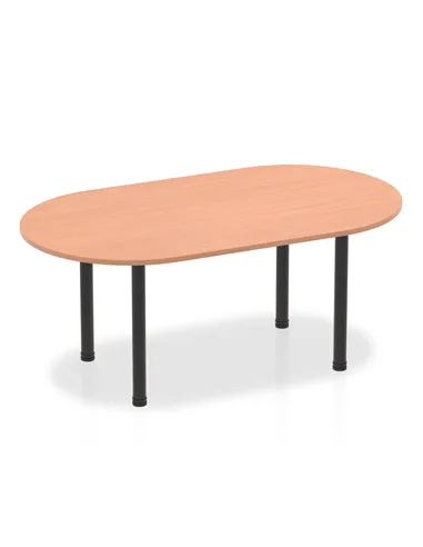 Dynamic Impulse 1800mm Boardroom Table Beech Top Black Post Leg I004176