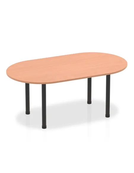 Dynamic Impulse 1800mm Boardroom Table Beech Top Black Post Leg I004176