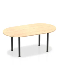 Dynamic Impulse 1800mm Boardroom Table Maple Top Black Post Leg I004178