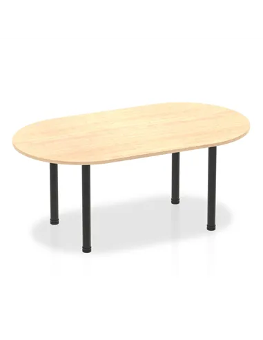 Dynamic Impulse 1800mm Boardroom Table Maple Top Black Post Leg I004178