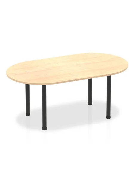Dynamic Impulse 1800mm Boardroom Table Maple Top Black Post Leg I004178