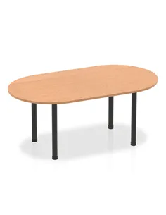 Dynamic Impulse 1800mm Boardroom Table Oak Top Black Post Leg I004179