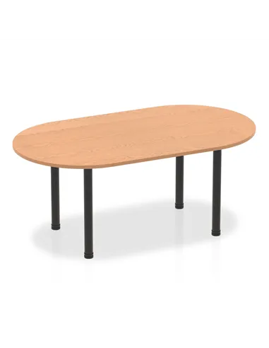 Dynamic Impulse 1800mm Boardroom Table Oak Top Black Post Leg I004179