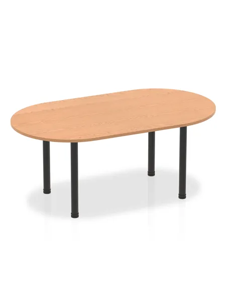 Dynamic Impulse 1800mm Boardroom Table Oak Top Black Post Leg I004179