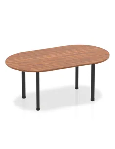 Dynamic Impulse 1800mm Boardroom Table Walnut Top Black Post Leg I004181