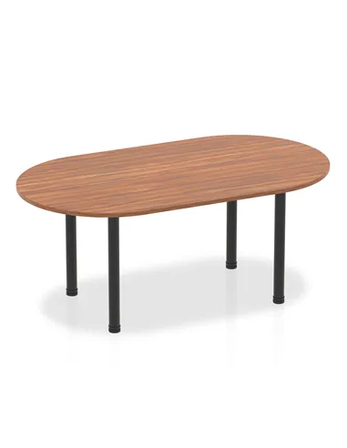 Dynamic Impulse 1800mm Boardroom Table Walnut Top Black Post Leg I004181