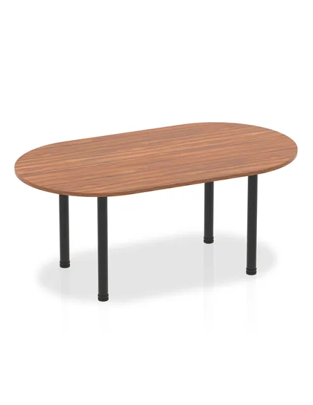 Dynamic Impulse 1800mm Boardroom Table Walnut Top Black Post Leg I004181