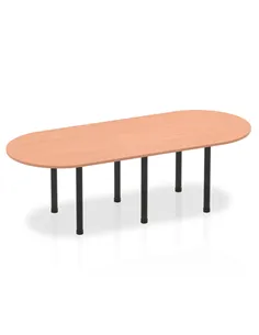 Dynamic Impulse 2400mm Boardroom Table Beech Top Black Post Leg I004182