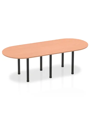 Dynamic Impulse 2400mm Boardroom Table Beech Top Black Post Leg I004182