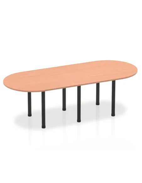 Dynamic Impulse 2400mm Boardroom Table Beech Top Black Post Leg I004182