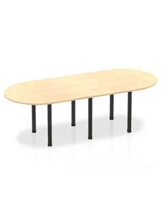Dynamic Impulse 2400mm Boardroom Table Maple Top Black Post Leg I004184