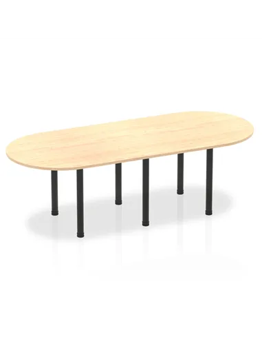 Dynamic Impulse 2400mm Boardroom Table Maple Top Black Post Leg I004184