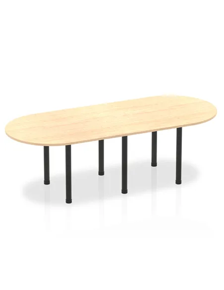Dynamic Impulse 2400mm Boardroom Table Maple Top Black Post Leg I004184