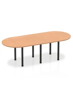 Dynamic Impulse 2400mm Boardroom Table Oak Top Black Post Leg I004185