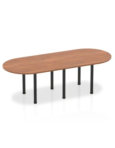 Dynamic Impulse 2400mm Boardroom Table Walnut Top Black Post Leg I004187