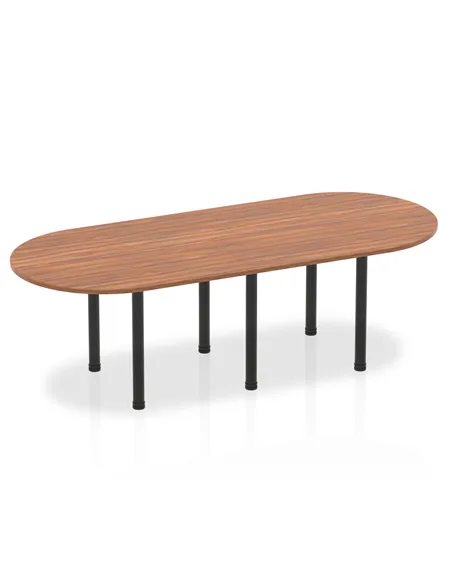 Dynamic Impulse 2400mm Boardroom Table Walnut Top Black Post Leg I004187