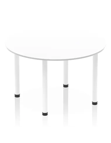 Dynamic Impulse 1200mm Round Table White Top White Post Leg I003786