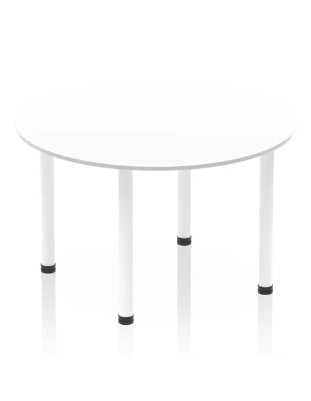 Dynamic Impulse 1200mm Round Table White Top White Post Leg I003786