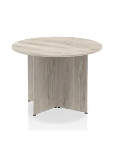 Dynamic Impulse 1000mm Round Table Grey Oak Top Arrowhead Leg I003796