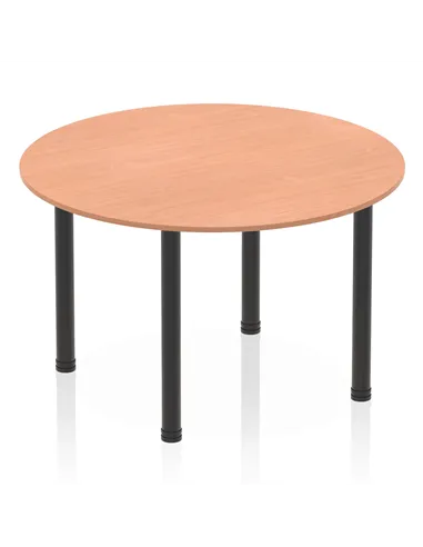 Dynamic Impulse 1200mm Round Table Beech Top Black Post Leg I004188