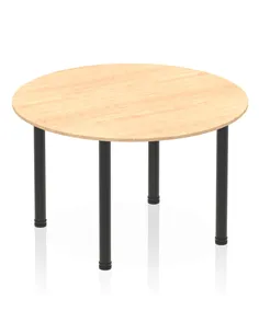 Dynamic Impulse 1200mm Round Table Maple Top Black Post Leg I004190