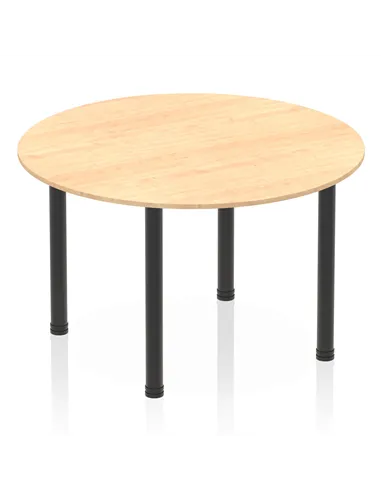 Dynamic Impulse 1200mm Round Table Maple Top Black Post Leg I004190