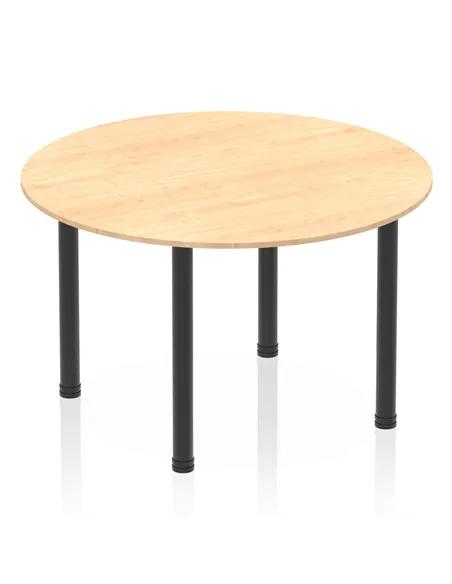 Dynamic Impulse 1200mm Round Table Maple Top Black Post Leg I004190