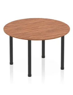 Dynamic Impulse 1200mm Round Table Walnut Top Black Post Leg I004193