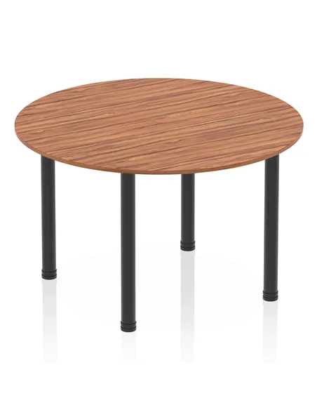 Dynamic Impulse 1200mm Round Table Walnut Top Black Post Leg I004193