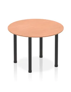 Dynamic Impulse 1000mm Round Table Beech Top Black Post Leg I004194