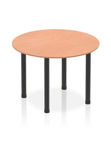 Dynamic Impulse 1000mm Round Table Beech Top Black Post Leg I004194
