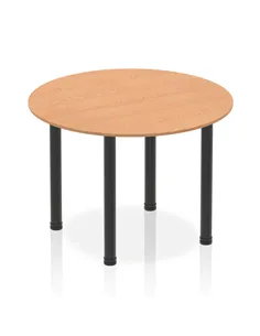 Dynamic Impulse 1000mm Round Table Oak Top Black Post Leg I004197