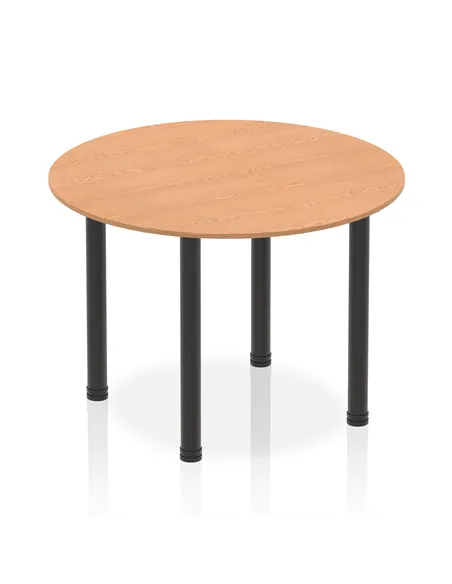 Dynamic Impulse 1000mm Round Table Oak Top Black Post Leg I004197