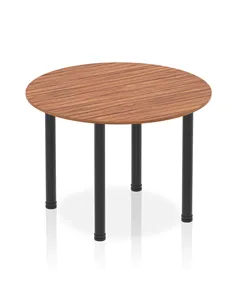 Dynamic Impulse 1000mm Round Table Walnut Top Black Post Leg I004199