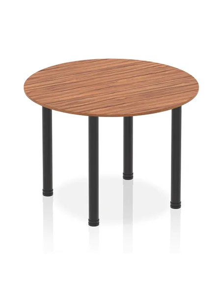 Dynamic Impulse 1000mm Round Table Walnut Top Black Post Leg I004199