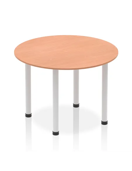 Dynamic Impulse 1000mm Round Table Beech Top Silver Post Leg I004371