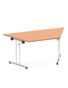 Dynamic Impulse 1600mm Folding Trapezium Table Oak Top I000799