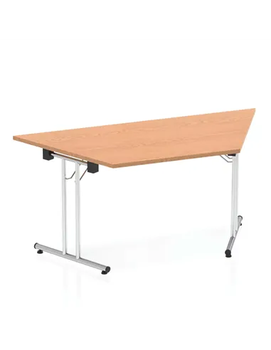 Dynamic Impulse 1600mm Folding Trapezium Table Oak Top I000799