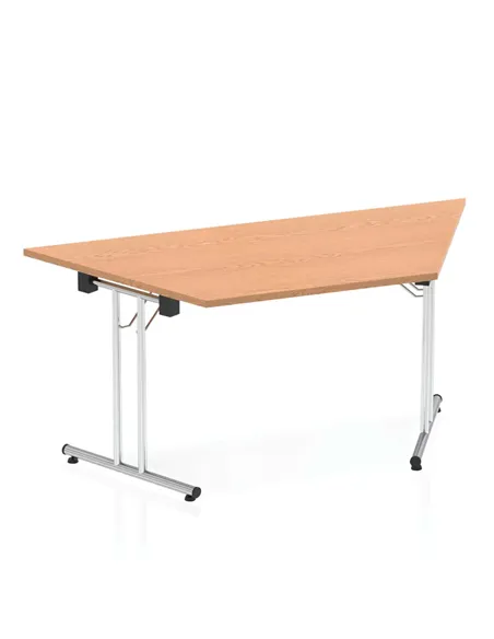 Dynamic Impulse 1600mm Folding Trapezium Table Oak Top I000799