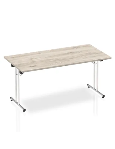 Dynamic Impulse 1600mm Folding Rectangular Table Grey Oak Top I003270