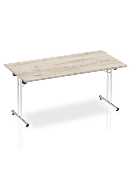 Dynamic Impulse 1600mm Folding Rectangular Table Grey Oak Top I003270