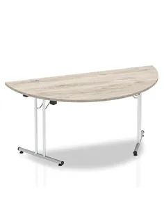 Dynamic Impulse 1600mm Folding Semi-circle Table Grey Oak Top I003272