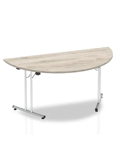 Dynamic Impulse 1600mm Folding Semi-circle Table Grey Oak Top I003272