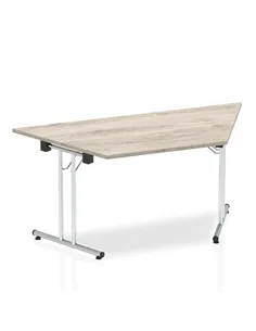 Dynamic Impulse 1600mm Folding Trapezium Table Grey Oak Top I003273