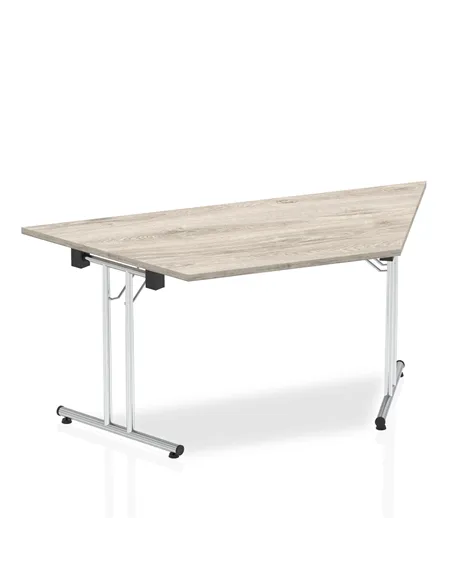 Dynamic Impulse 1600mm Folding Trapezium Table Grey Oak Top I003273