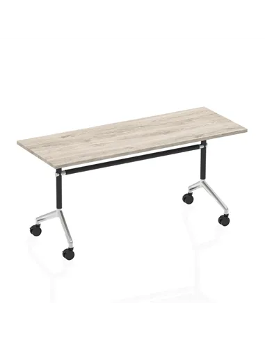 Dynamic Impulse 1600mm Flip Top Rectangular Table Grey Oak Top I003793