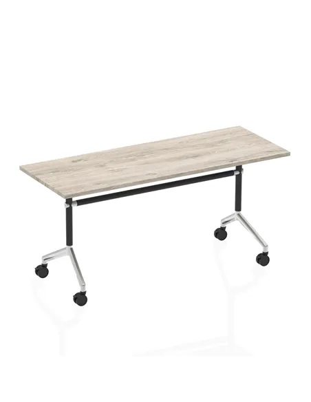 Dynamic Impulse 1600mm Flip Top Rectangular Table Grey Oak Top I003793
