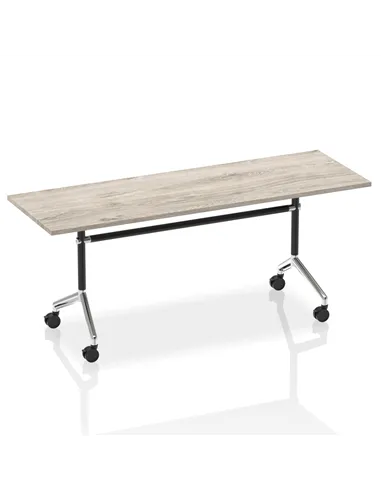 Dynamic Impulse 1800mm Flip Top Rectangular Table Grey Oak Top I004316