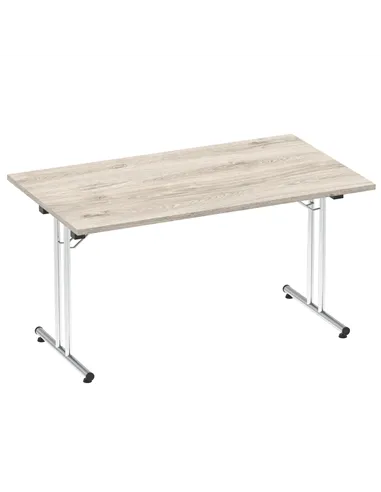 Dynamic Impulse 1400mm Folding Rectangular Table Grey Oak Top I004322