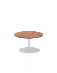 Dynamic Italia 600mm Poseur Round Table Walnut Top 475mm High Leg ITL0101
